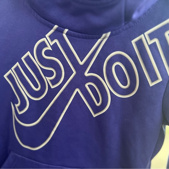 Girls Nike Just Do It Youth Hoodie Purple Sz Small Pre-owned DTI-Fit (8-20) - Picture 3 of 6